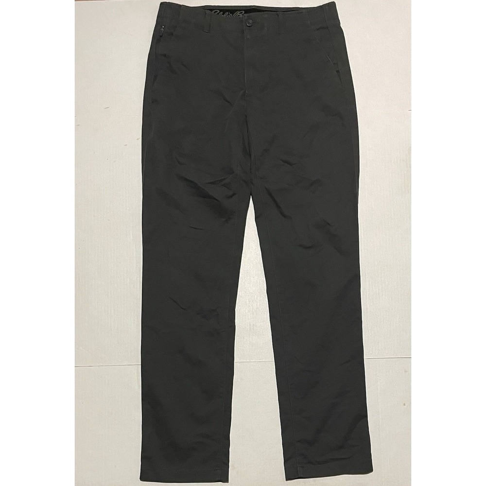 Eddie Bauer Men's 34 X 35 Tall Stretch Chino Pants Straight Flat Front Gray